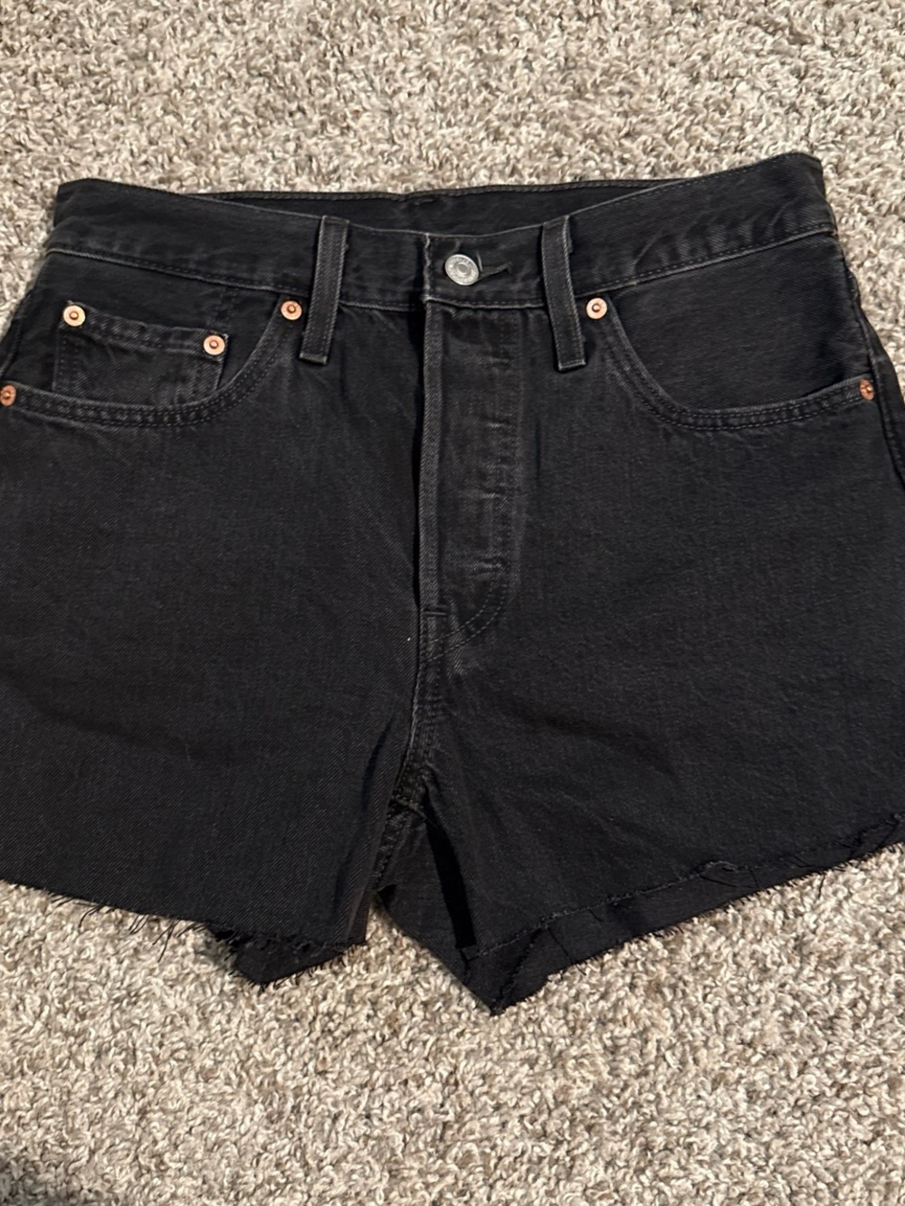 Levi's Black High-Waist Cutoff Denim Shorts